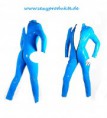 Blau metallisch vorne offene Unisex Catsuit